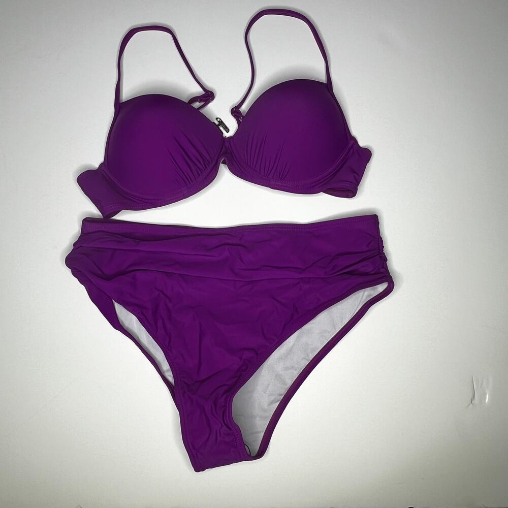 MakeMeChic Purple Two Piece Swimsuit New L